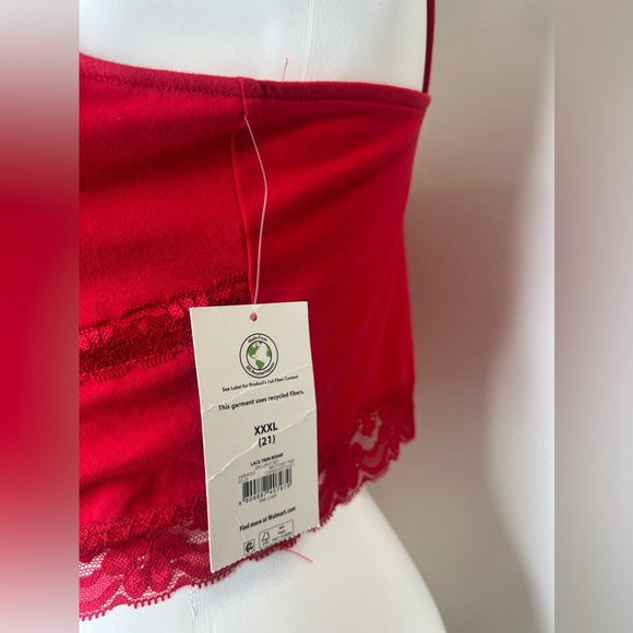No Boundaries Red 3XL Padded Lace Trim Brami Tank Top New With Tags - Picture 6 of 16